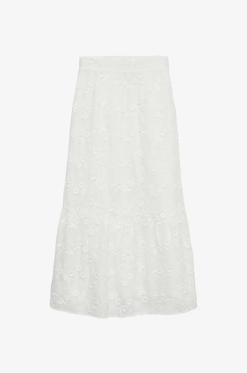Vero Moda Maxi skjørt vmElisa Embroidery HW WV - Hvit