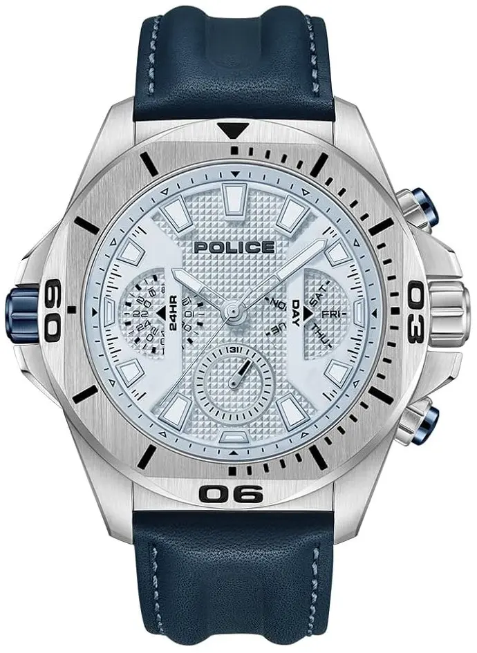 Police Police Herreklokke PEWJF0022503 Electrical Blå/Lær Ø46 mm
