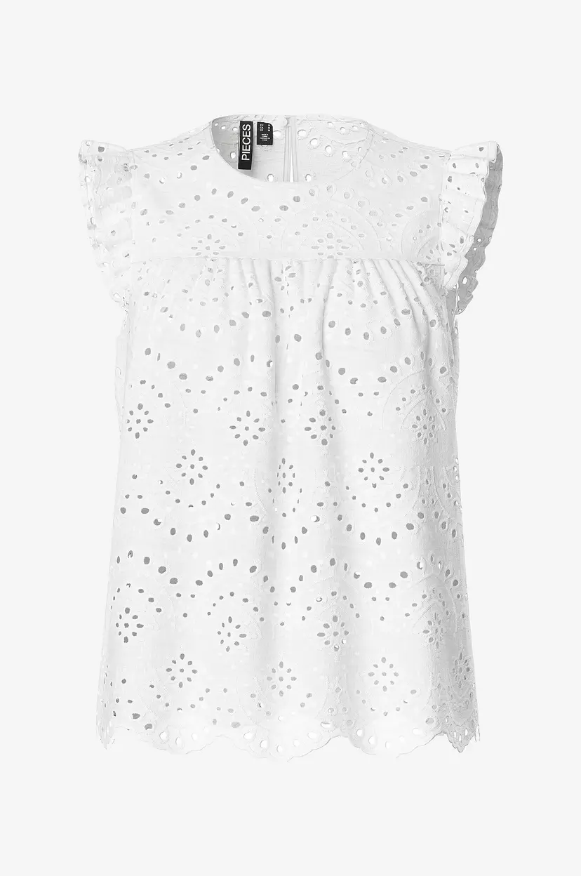 Pieces Bluse pcVilde SL Top Wvn Noos - Hvit