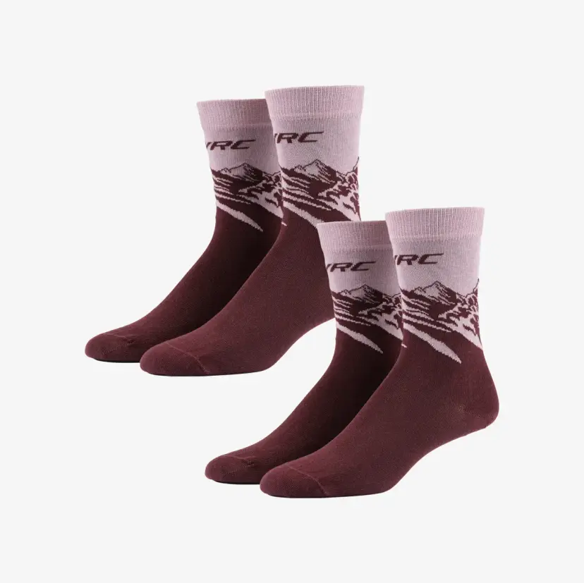 RevolutionRace 2-pack Daily Mountain Socks Unisex Winetasting/Dusty Mauve