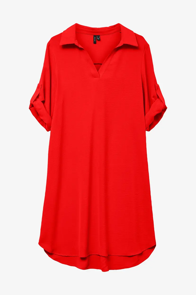 Vero Moda Kjole vMalva Short Fold-up Dress wvn GA - Rød