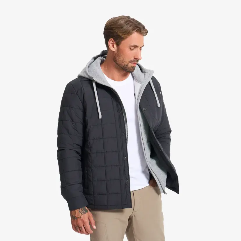 RevolutionRace Grid Padded Overshirt Herre Black