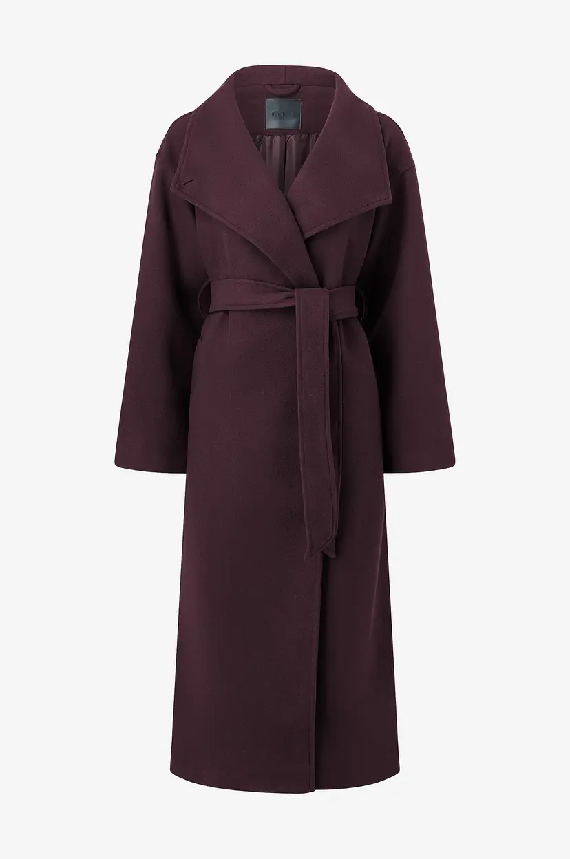 Gina Tricot Kåpe High Neck Wool Blend Coat - Rød