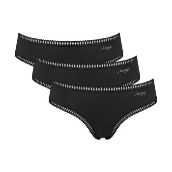Sloggi Sloggi Truser 3P GO Crush Hipster Briefs Svart bomull Large Dame