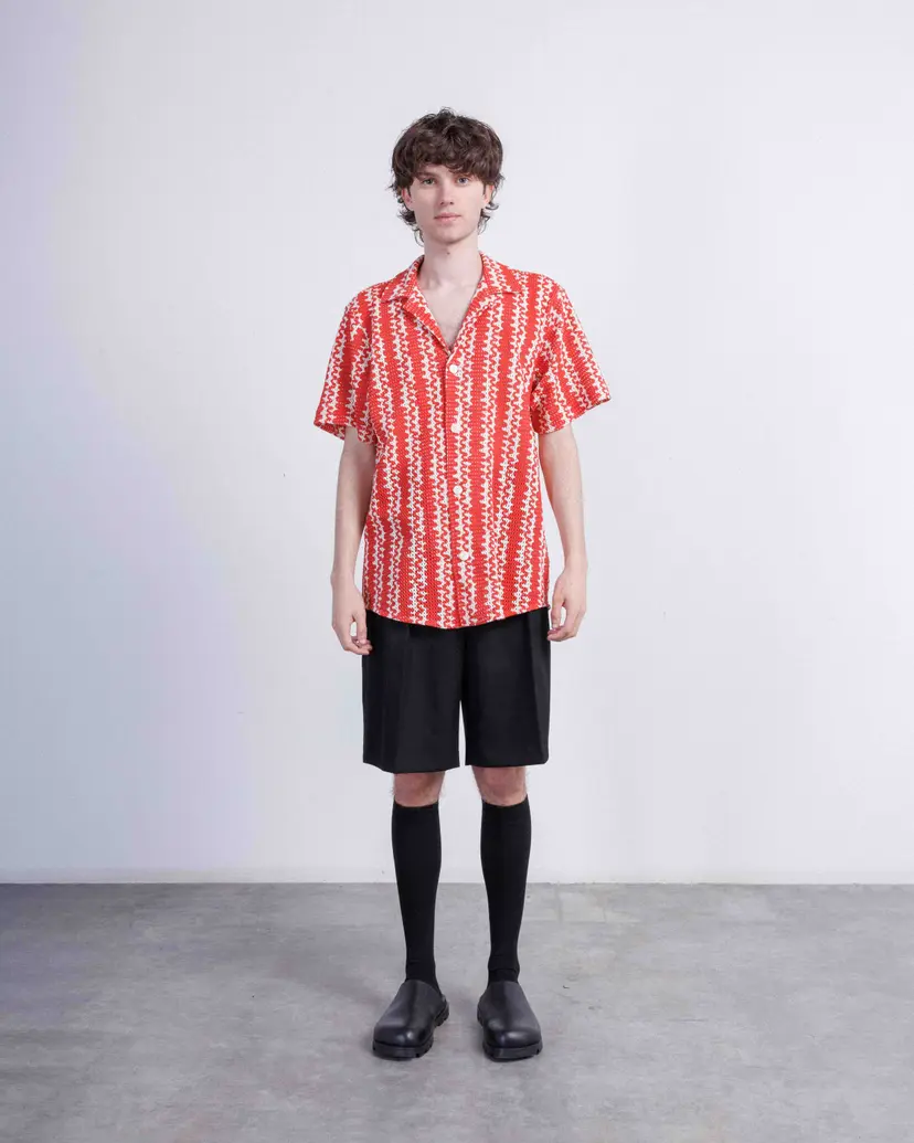 Oas OAS Red Scribble Cuba Red Short sleeve shirt