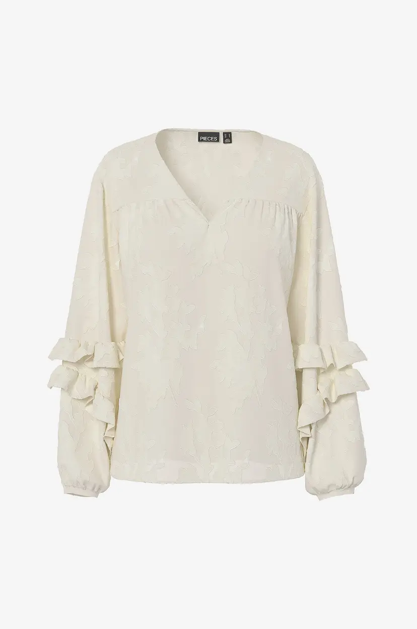 Pieces Bluse pcMelvine LS - Beige