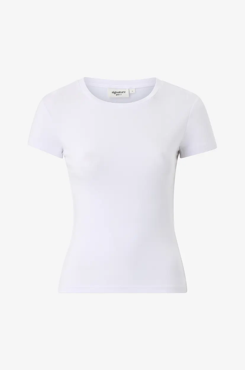 Gina Tricot T-skjorte Perfect Tight Tee - Hvit