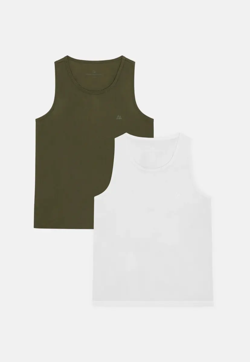 DANISH ENDURANCE Momentum Running tanktop til kvinder, Mørk Olivengrøn | Hvid, S, Polygiene StayFresh-teknologi, Let meshmateriale, kvinder