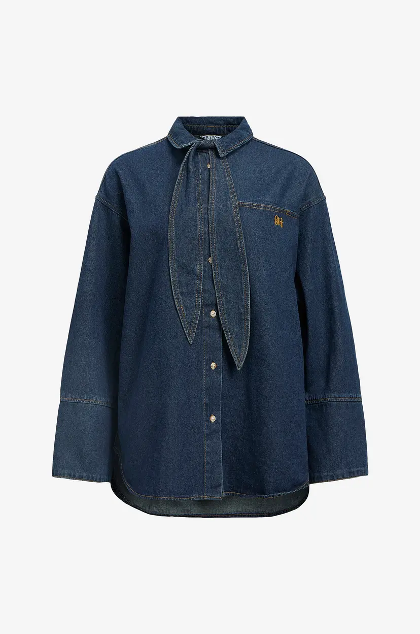 Object Collectors Item Skjorte objNeel LO L/S Denim Shirt 137 - Blå