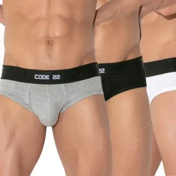 Code 22 Code 22 3P Essential Brief Mixed bomull Large Herre