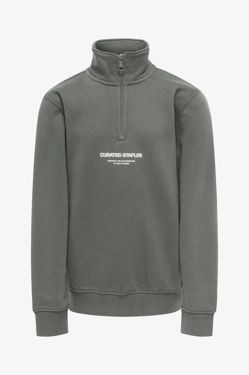ONLY & SONS JUNIOR Collegegenser osjCurated Reg Half Zip Sweat VD - Grå