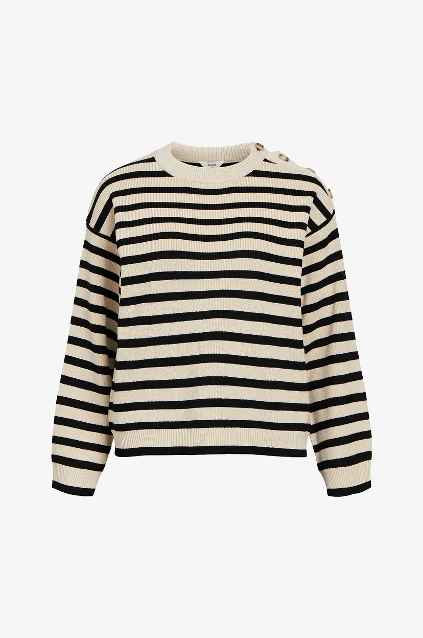 Object Collectors Item Genser objElly LO LS Knit Pullover Noos - Beige