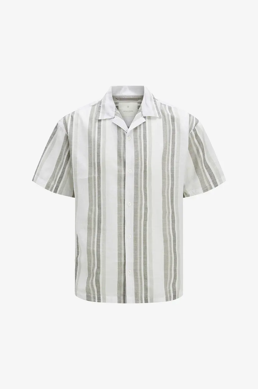 Jack & Jones Skjorte jprccSummer Stripe Resort S/S Shirt - Grå