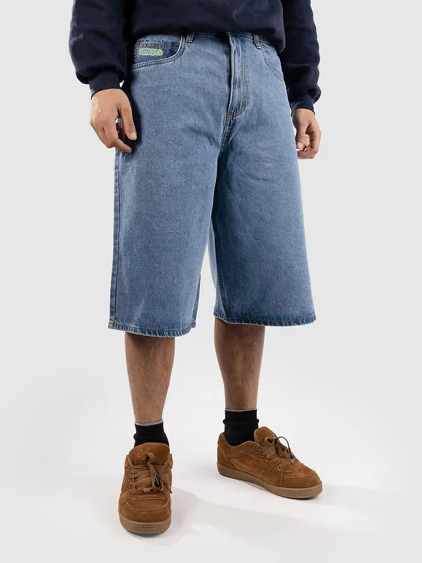 Empyre Empyre Ultra Wide Sk8 Denim Shorts blå