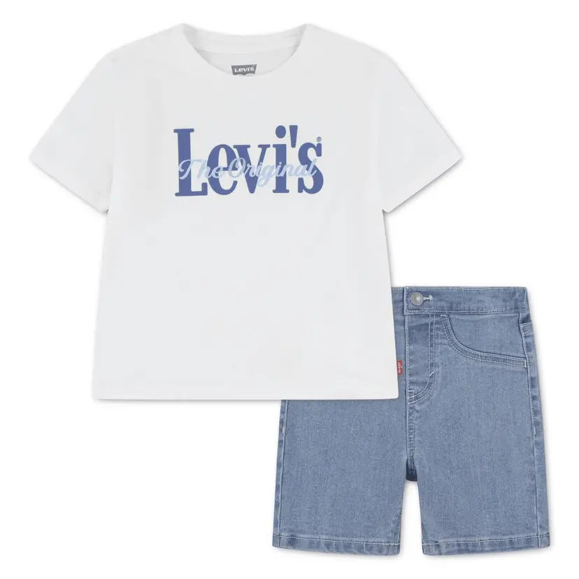 Levi's Levi's - Sett Hd Aop Logo T-skjorte & Shorts Bright White