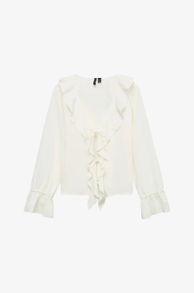 Vero Moda Bluse vmJamie Tie LS Wvn - Hvit