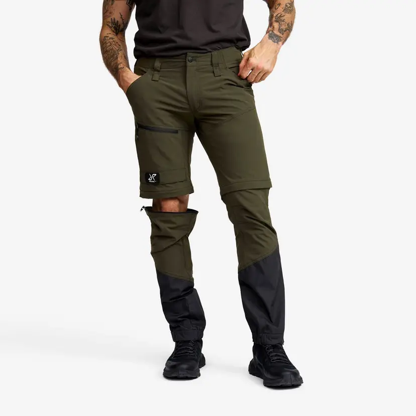 RevolutionRace Range Pro Stretch T Zip-off Pants Herre Forest Night/Anthracite