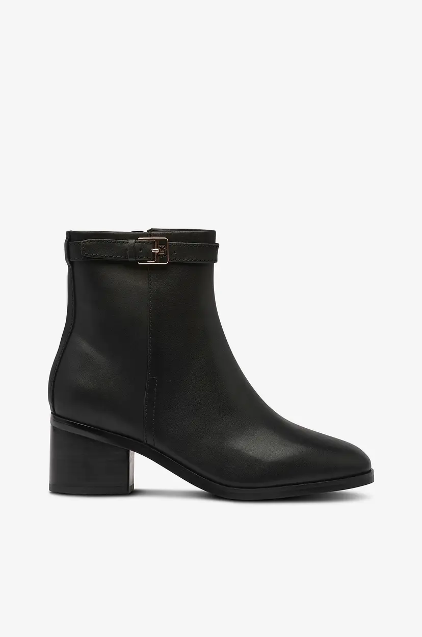 Tommy Hilfiger Boots TH Buckle Riding Mid Heel - Svart