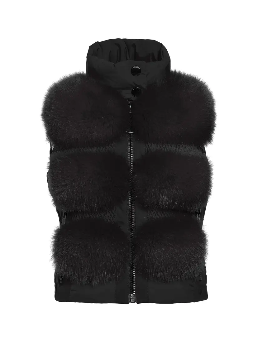 Goldbergh Chic Bodywarmer Faux Fur Black - L