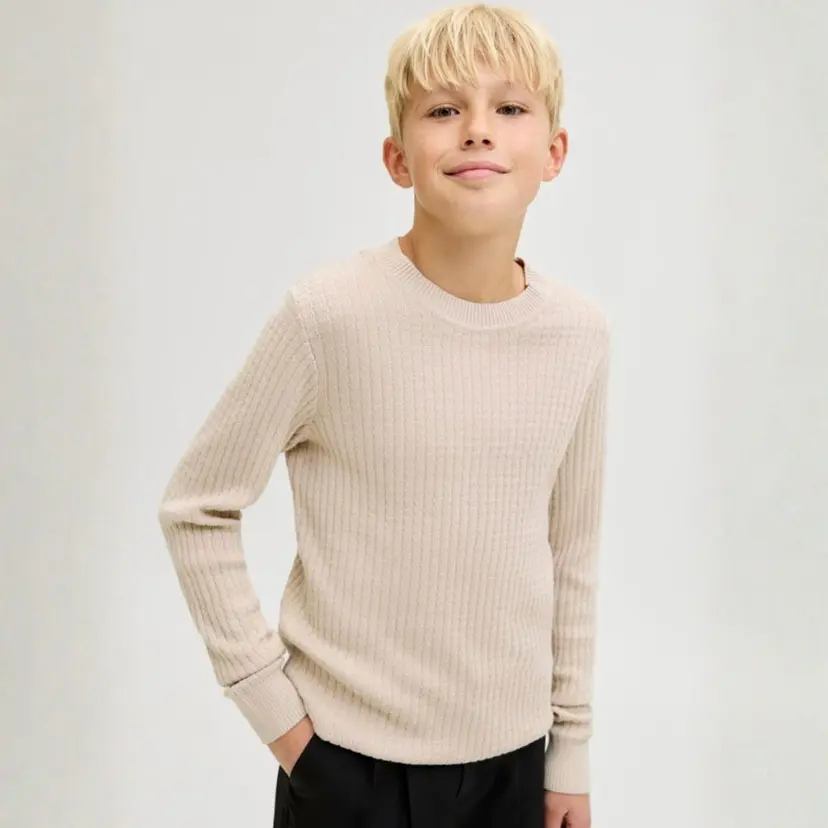Jack & Jones Jack & Jones - Genser Knit Blubarkley Zigzag Simply Taupe