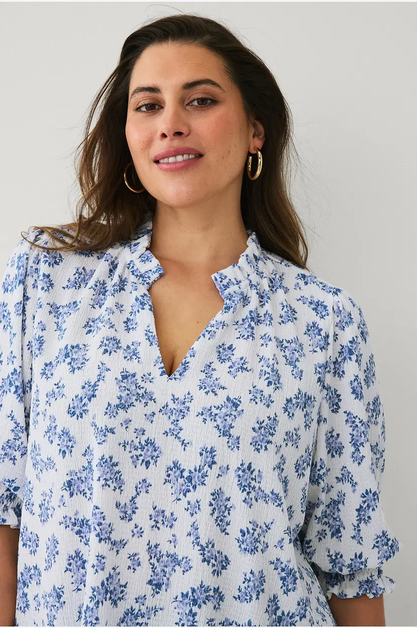 Ellos Plus collection Topp med puffermermer - Blå