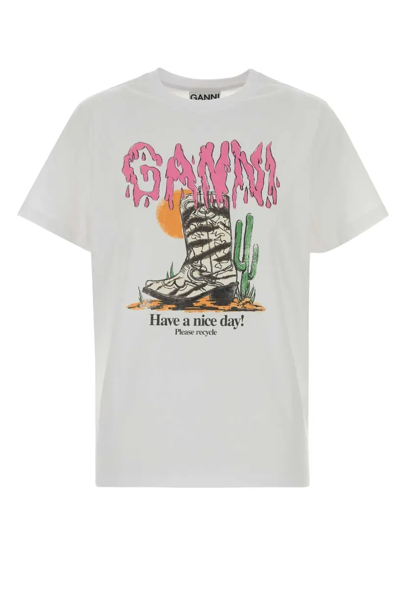 Ganni Ganni T-skjorter – Hvit