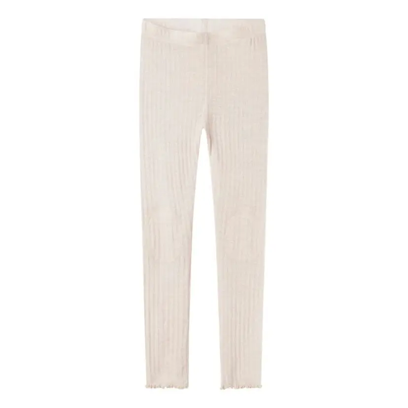 NAME IT Name It - Leggings i Ull og Silke Jr Rib Wossa Lilac Ash