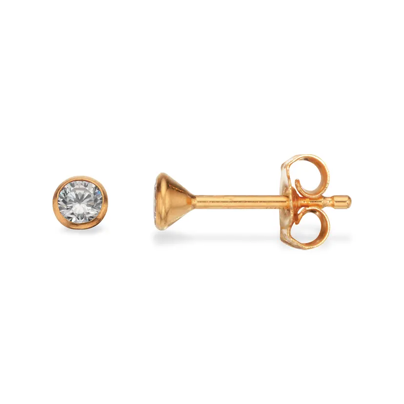 Scrouples Scrouples - 8 karat Guld ørestikker med zirkonia sten, 2,5mm - 112023s