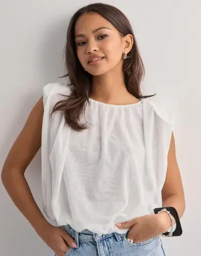 Vero Moda Vero Moda - Hvit - Vmsimone O-Neck Ballon Top Jrs Exp