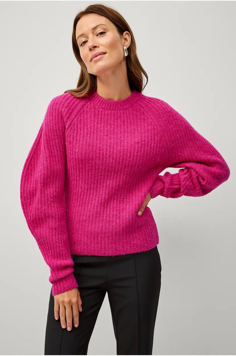 Ellos Collection Ribbestrikket pullover - Rosa
