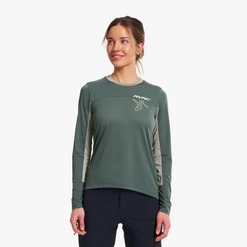 RevolutionRace Shred Long-sleeved MTB Jersey Dame Balsam Green/Shadow