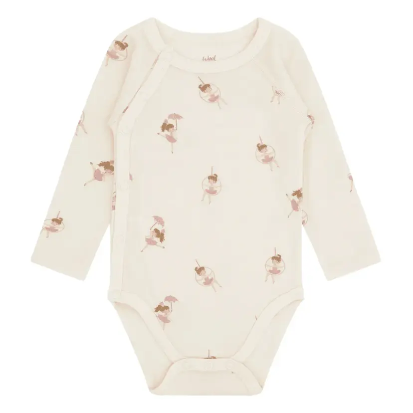 Hust and Claire Hust and Claire Baloo Wrap Line Dancer Body Ull/Bambus Off White (80 / 1 år)
