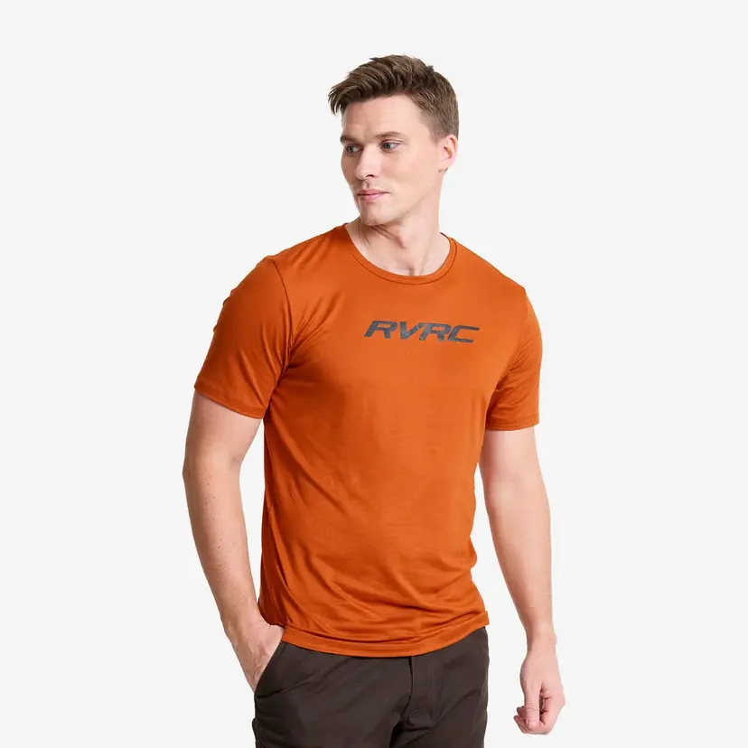 RevolutionRace Mission Logo T-shirt Herre Terracotta Brown