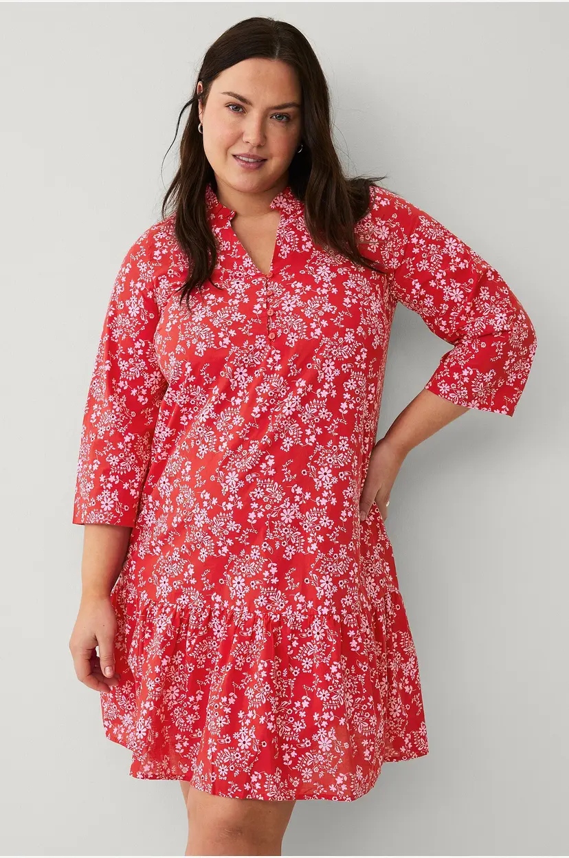 Zizzi Kjole mRuby 3/4 Knee Dress - Rød