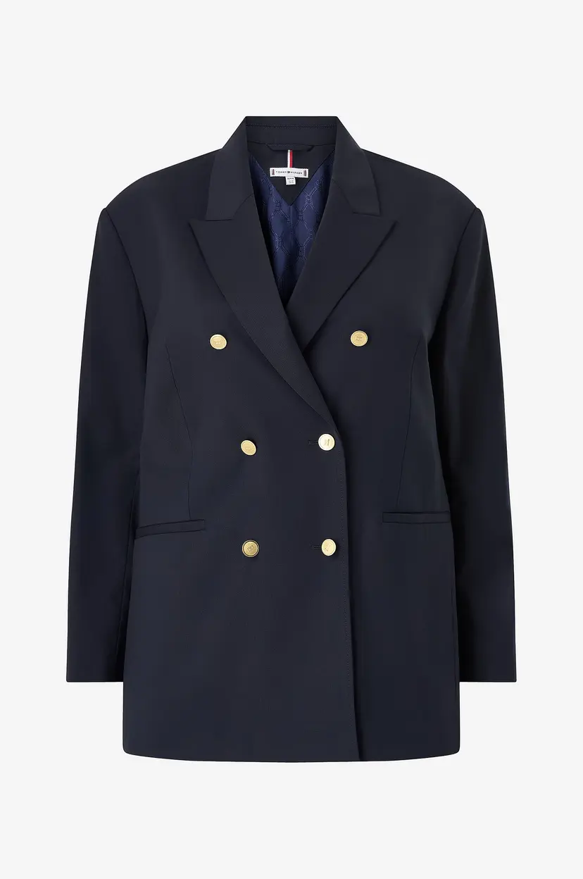 Tommy Hilfiger Curve Blazer Crv Timeless Wool DB Blazer - Blå