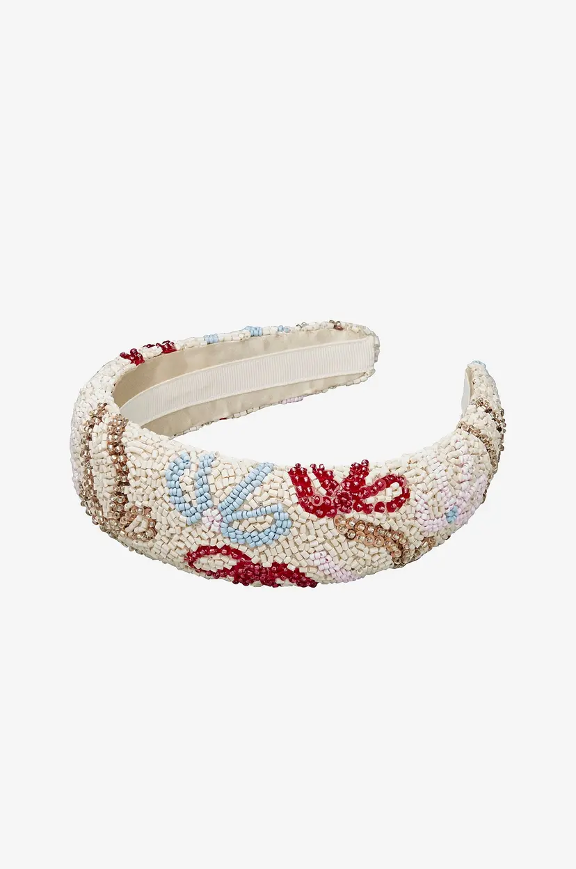 Becksöndergaard Diadem Bow Wide Beaded Hairbrace - Beige