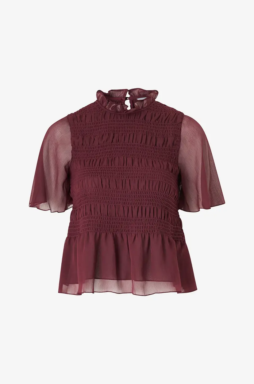 Bubbleroom Bluse Butterfly Sleeve - Rød