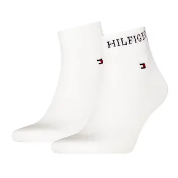 Tommy Hilfiger Tommy Hilfiger Strømper 2P Men Tab Quarter Socks Hvit Str 39/42 Herre