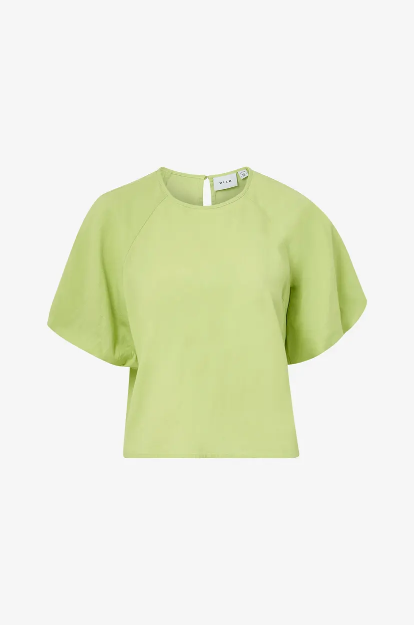 Vila Bluse viMiro O-neck S/S Short Top - Grønn