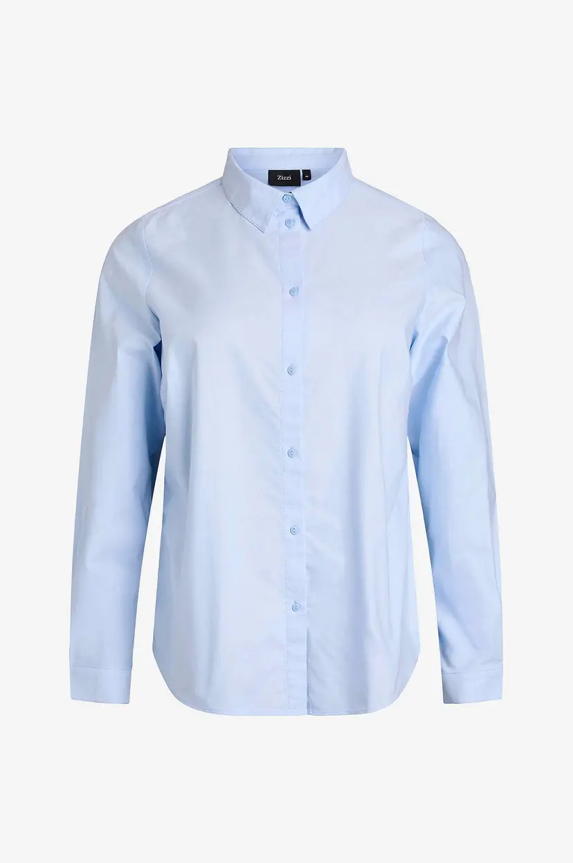 Zizzi Skjorte vLulu L/S Shirt - Blå