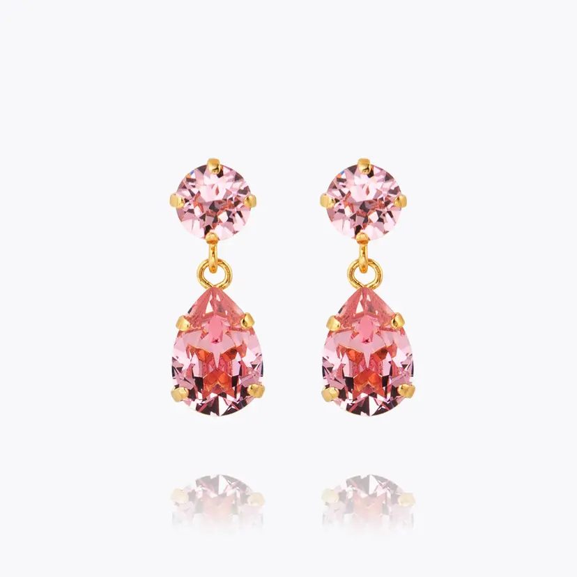 Caroline Svedbom Mini Drop Earrings Gold Light Rose