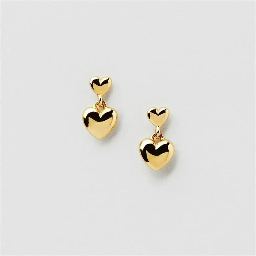 Safira Puffy Hearts Studs