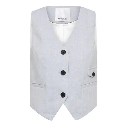 Co Couture Co' Couture - Lisa Linen Tailor Vest - Light Blue