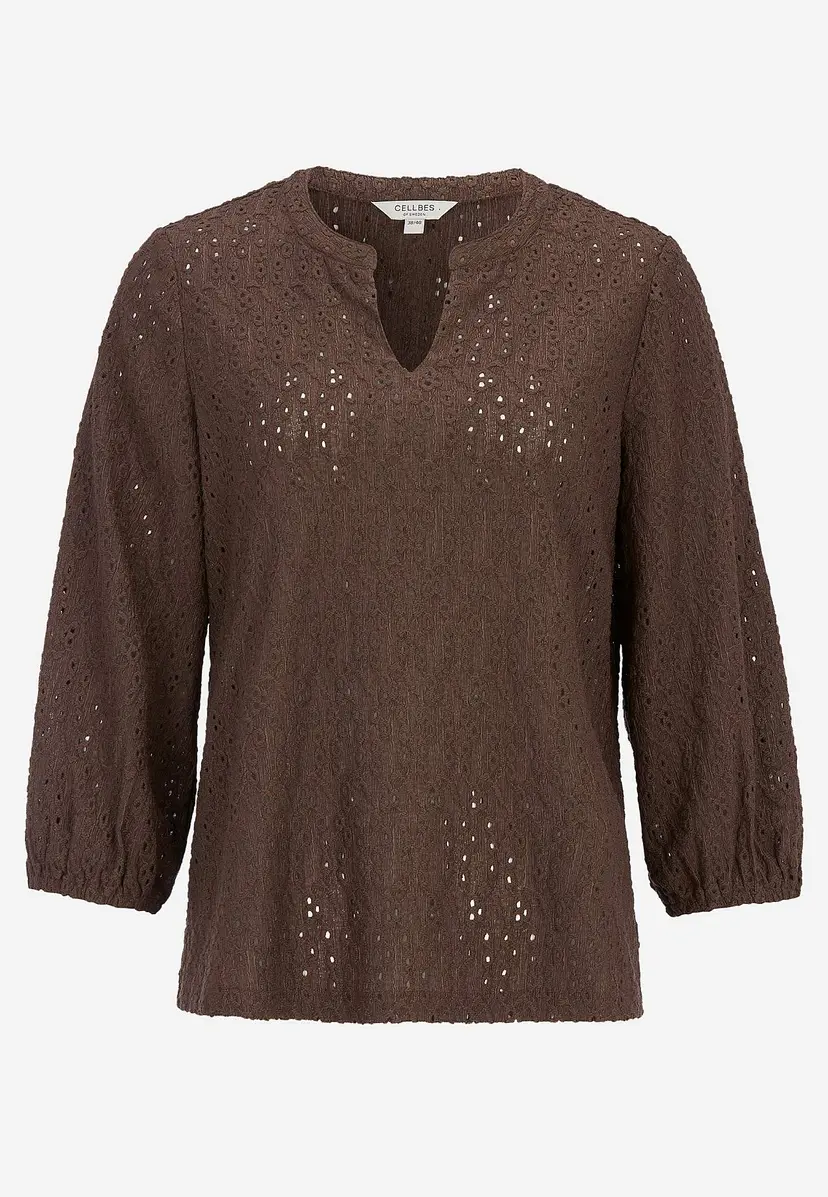 Cellbes of Sweden Jerseytopp med brodert hullmønster