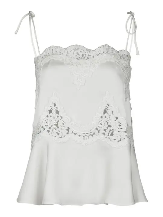 Neo Noir Neo Noir - Kaela Heavy Sateen Lace Top - Pearl
