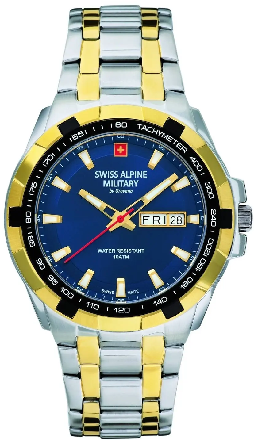 Swiss Alpine Military Swiss Alpine Military Herreklokke 7043.1145 Day-Date Blå/Gulltonet