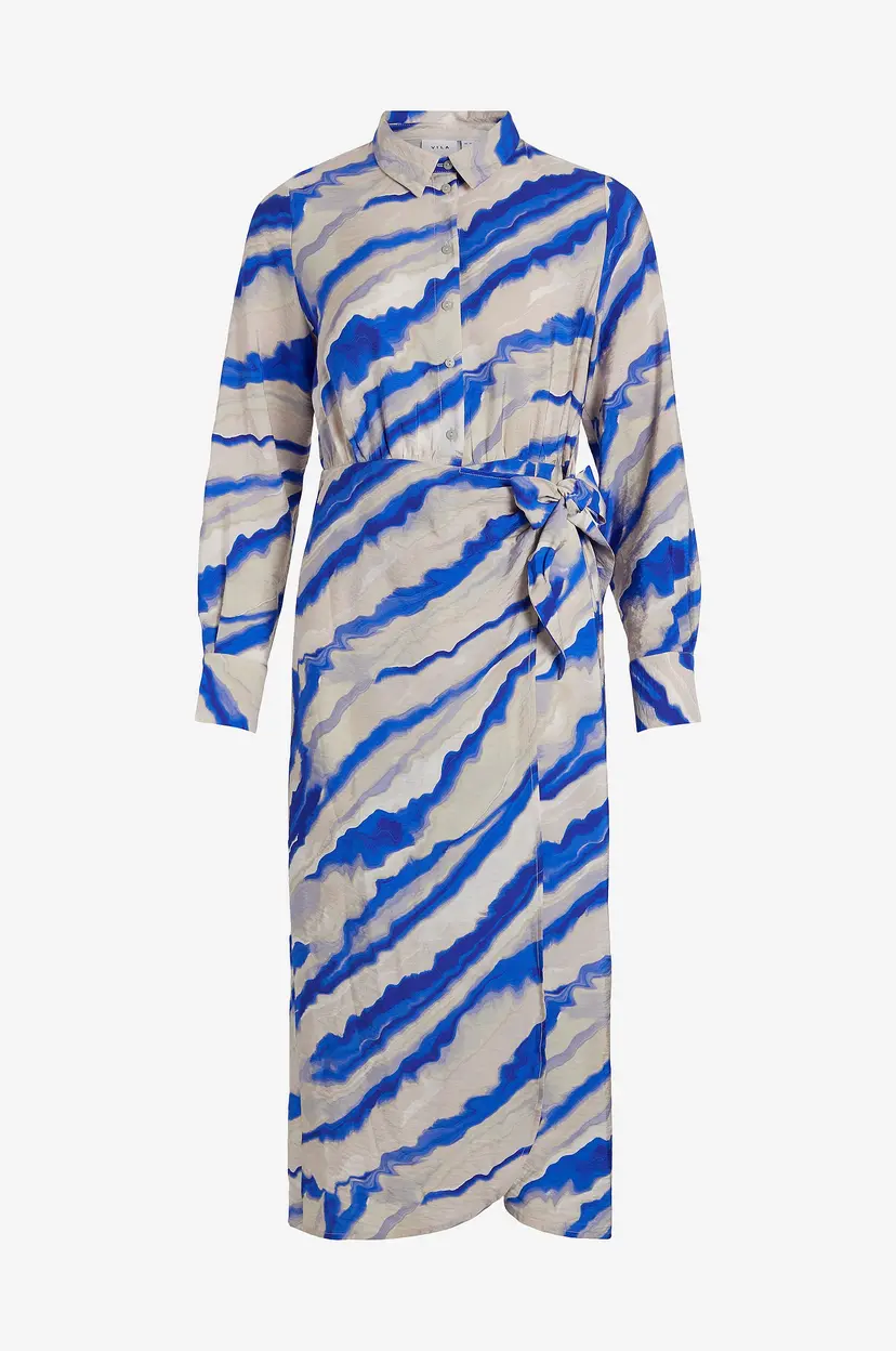 Vila Skjortekjole viDogma Esa L/S Midi Shirt Dress - Grå