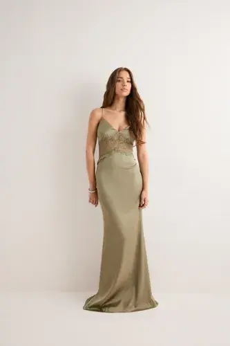 Nelly Nelly - Grønn - Lace Insert Dress