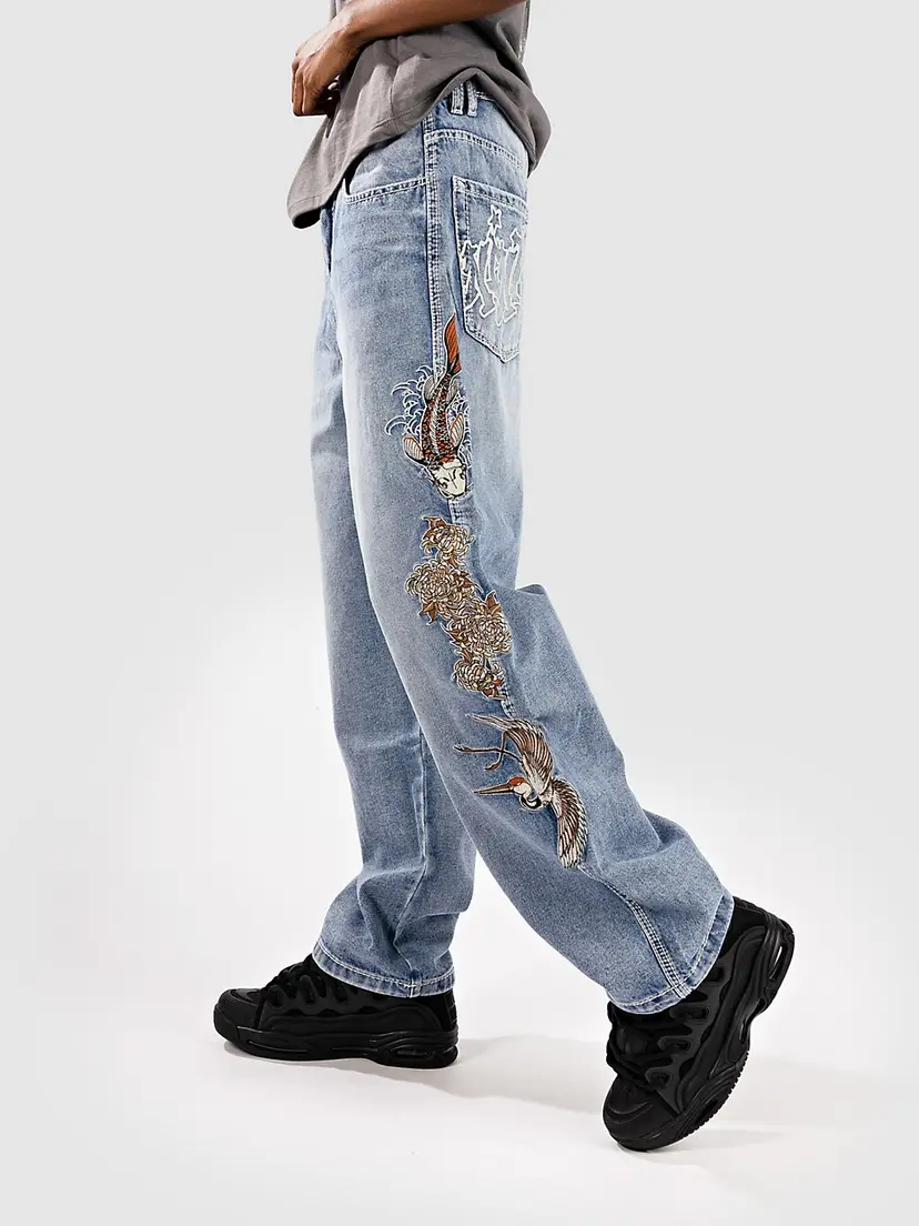 Ninth Hall Ninth Hall Idle Embroidered Jeans blå