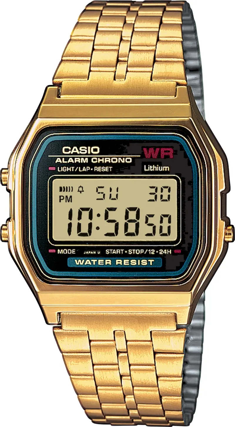 Casio Casio Herreklokke A159WGEA-1EF Collection LCD/Gulltonet stål
